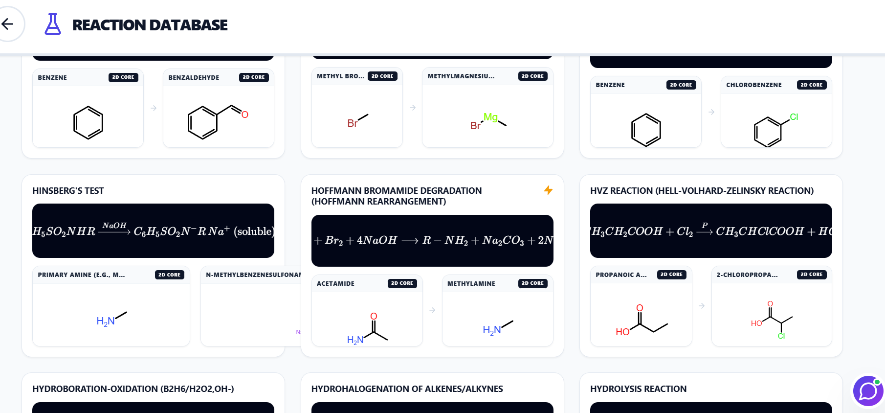 Reaction Database